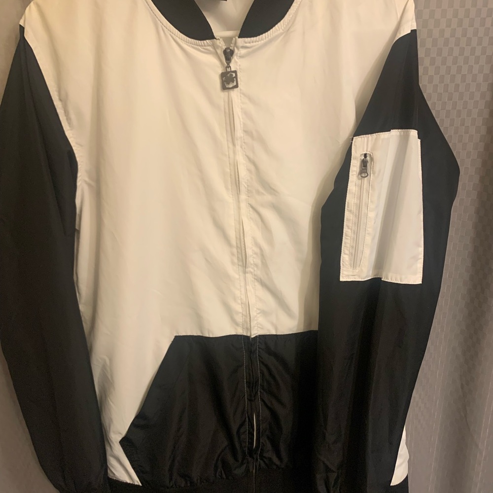 Black and White Zip-Up Jacket
